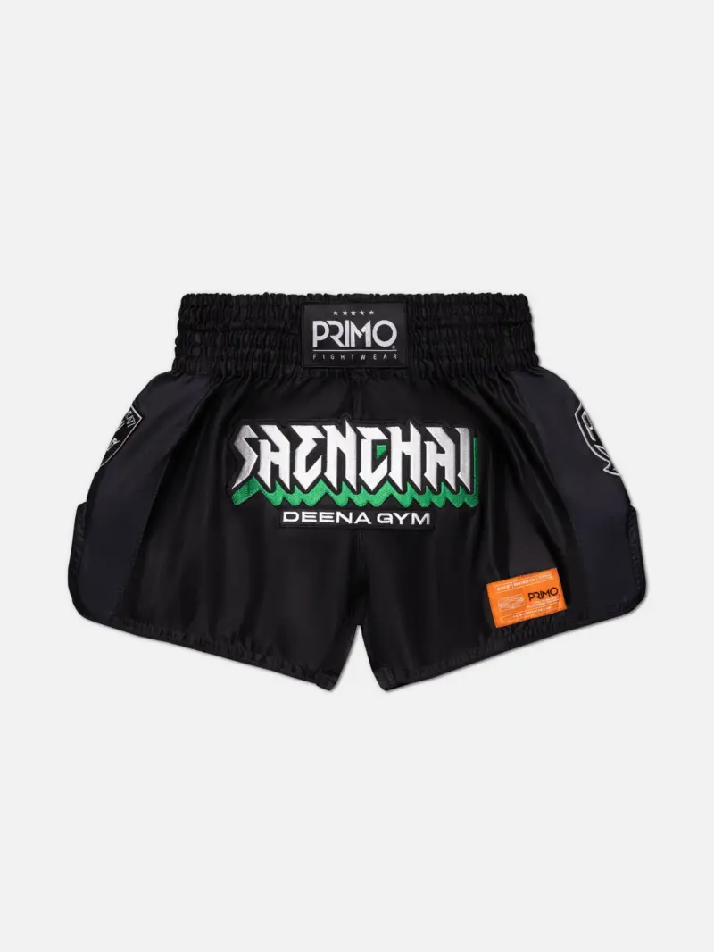Muay Thai Shorts - Saenchai G.O.A.T. Muay Thai Shorts - Black